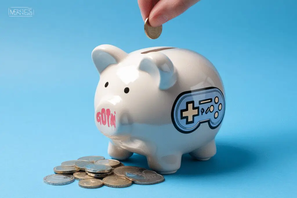A hand putting coins into a gaming-themed piggy bank illustrating how much does it cost to build a gaming PC A hand putting coins into a gaming-themed piggy bank illustrating how much does it cost to build a gaming PC