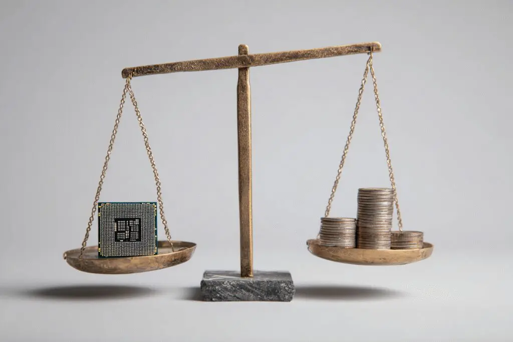 A CPU balancing perfectly with a stack of coins answering is Ryzen 5 5600X good for gaming