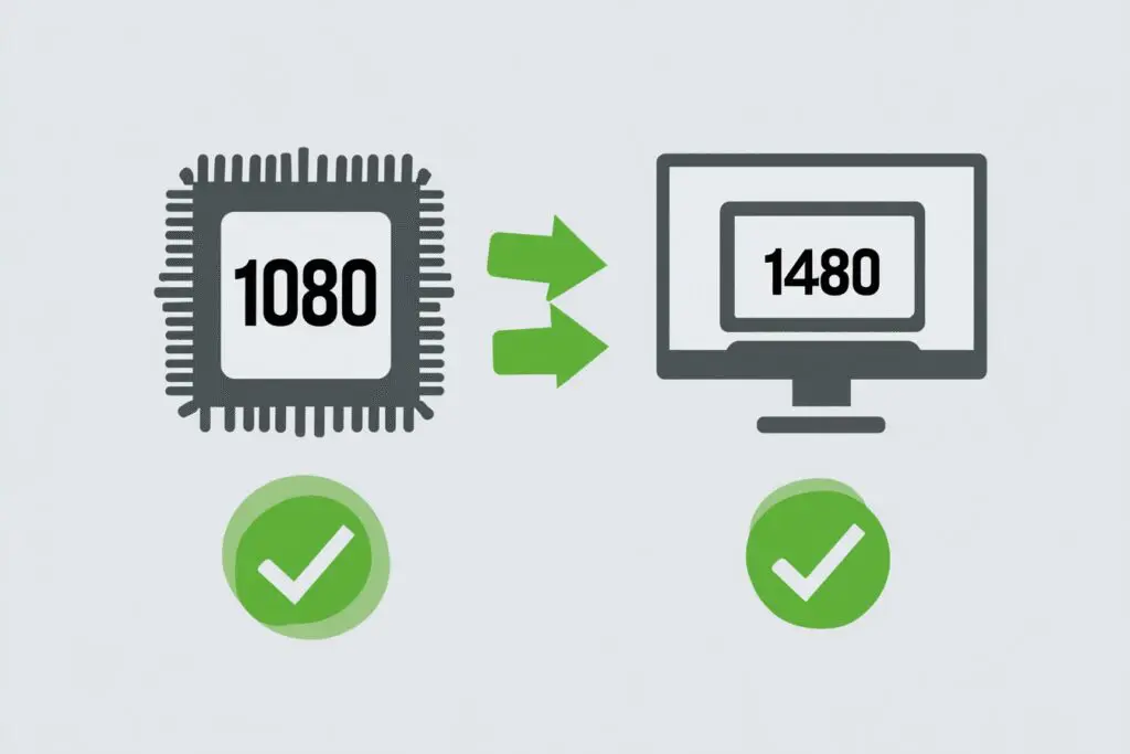A CPU pointing to 1080p and 1440p monitors showing is i5-12400F good for gaming