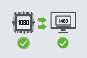 A CPU pointing to 1080p and 1440p monitors showing is i5-12400F good for gaming