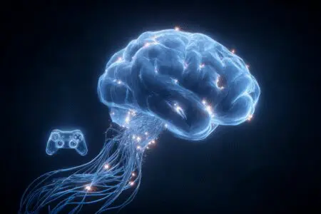 A brain icon sending signals to gaming components explaining what does a CPU do for gaming
