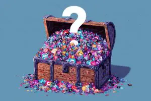 A full treasure chest with a question mark asking is 1TB enough for gaming