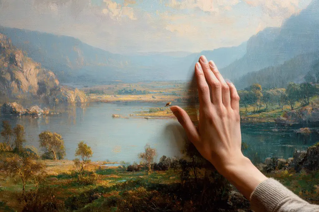 A hand peeling a distracting sticker off a painting a visual for the FAQ on how to turn off the FPS counter on Windows 11 A hand peeling a distracting sticker off a painting a visual for the FAQ on how to turn off the FPS counter on Windows 11
