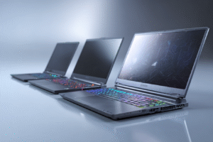 A lineup of basic mid-range and high-end laptops illustrating how much does a gaming laptop cost