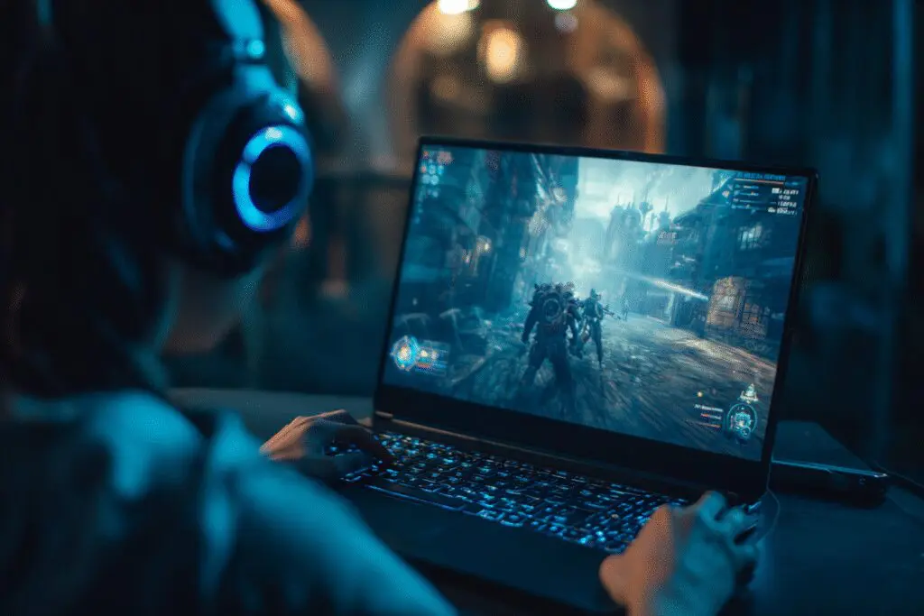 A person gaming smoothly with an external drive answering the FAQ are external SSD good for gaming A person gaming smoothly with an external drive answering the FAQ are external SSD good for gaming