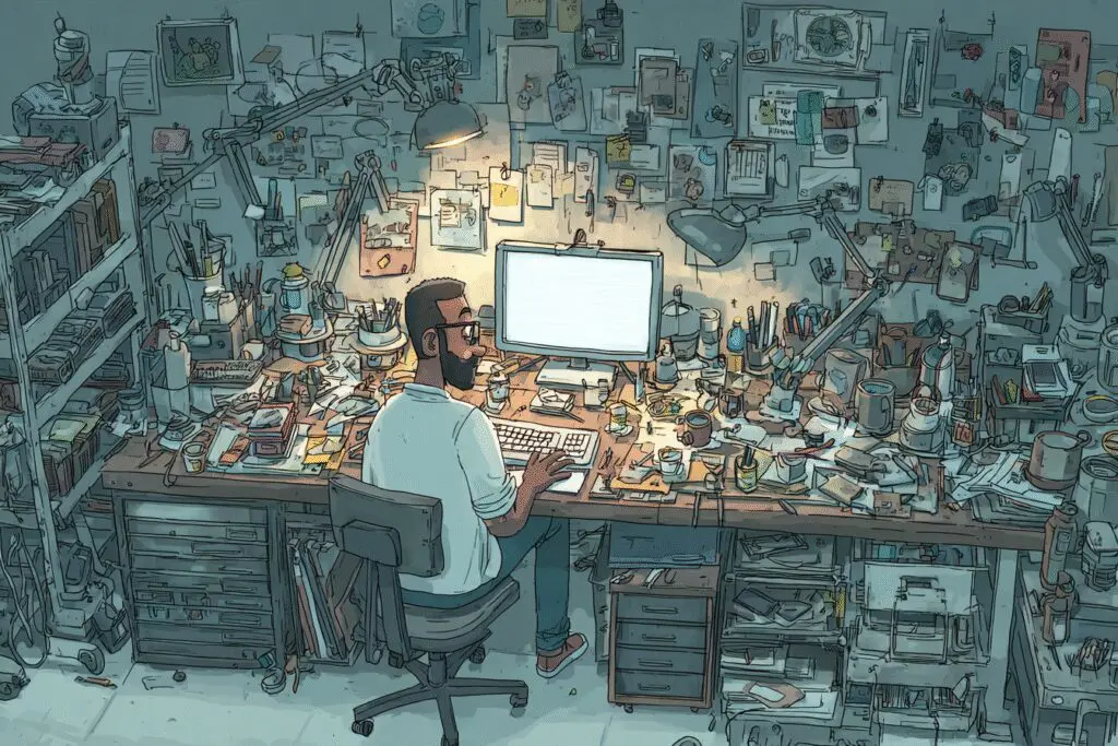 A person moving from a small desk to a large one a metaphor for the FAQ on how to improve memory on PC A person moving from a small desk to a large one a metaphor for the FAQ on how to improve memory on PC