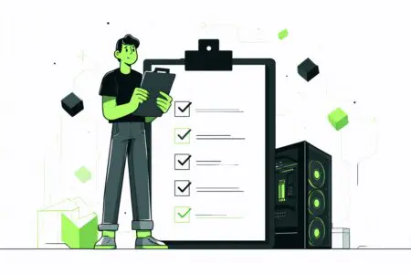 A person with a checklist inspecting a PC a guide for what to look for in a gaming PC