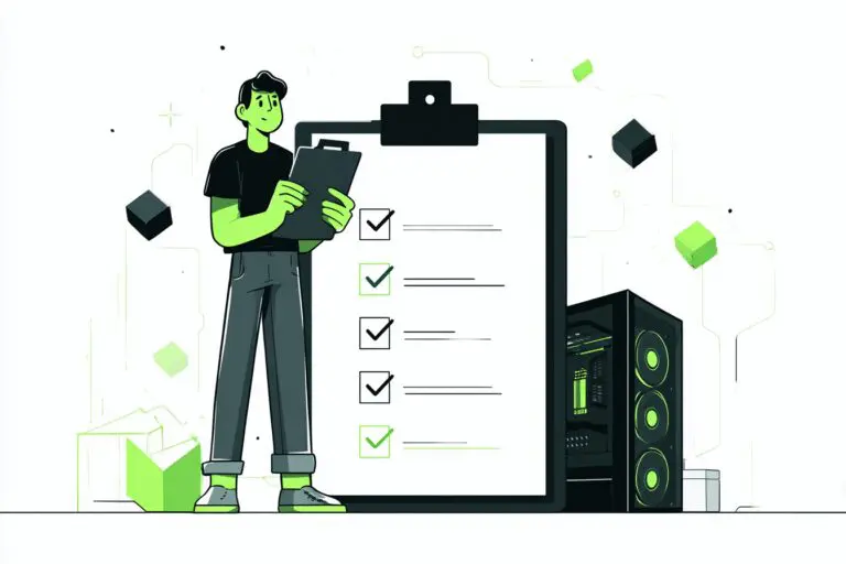 A person with a checklist inspecting a PC a guide for what to look for in a gaming PC