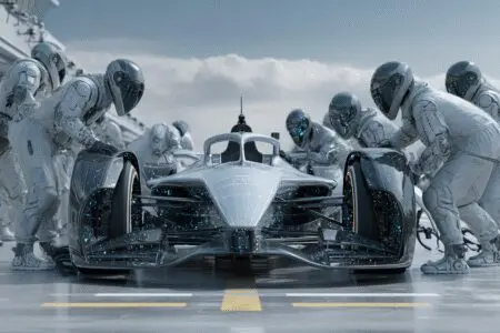 A pit crew optimizing a race car a metaphor for how to increase FPS on PC