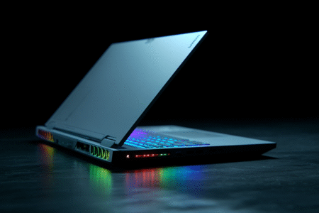 A professional laptop opening to reveal a gaming keyboard answering are Lenovo laptops good for gaming