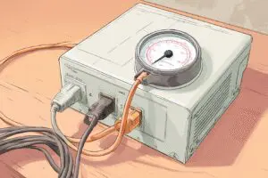 An ammeter measuring the power draw from a PSU illustrating how many amps does a gaming PC use