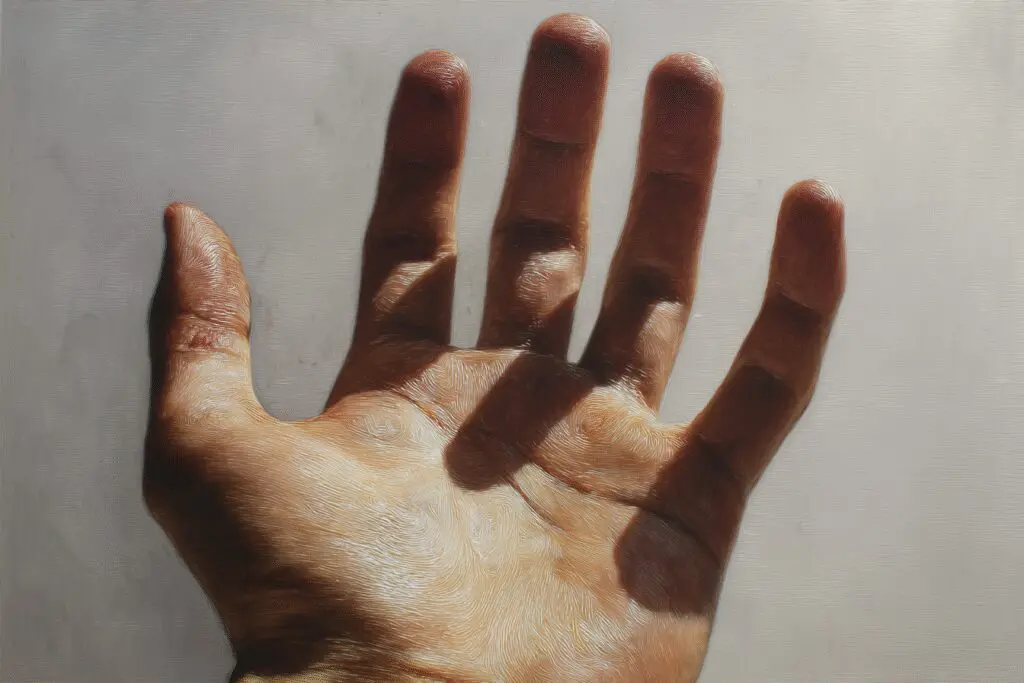Soft shadows between a persons fingers illustrating the answer to the FAQ on what is Ambient Occlusion in games Soft shadows between a persons fingers illustrating the answer to the FAQ on what is Ambient Occlusion in games