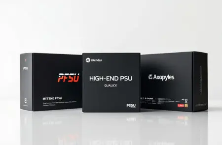a lineup of boxes from the best psu brands for a gaming pc representing quality and reliability