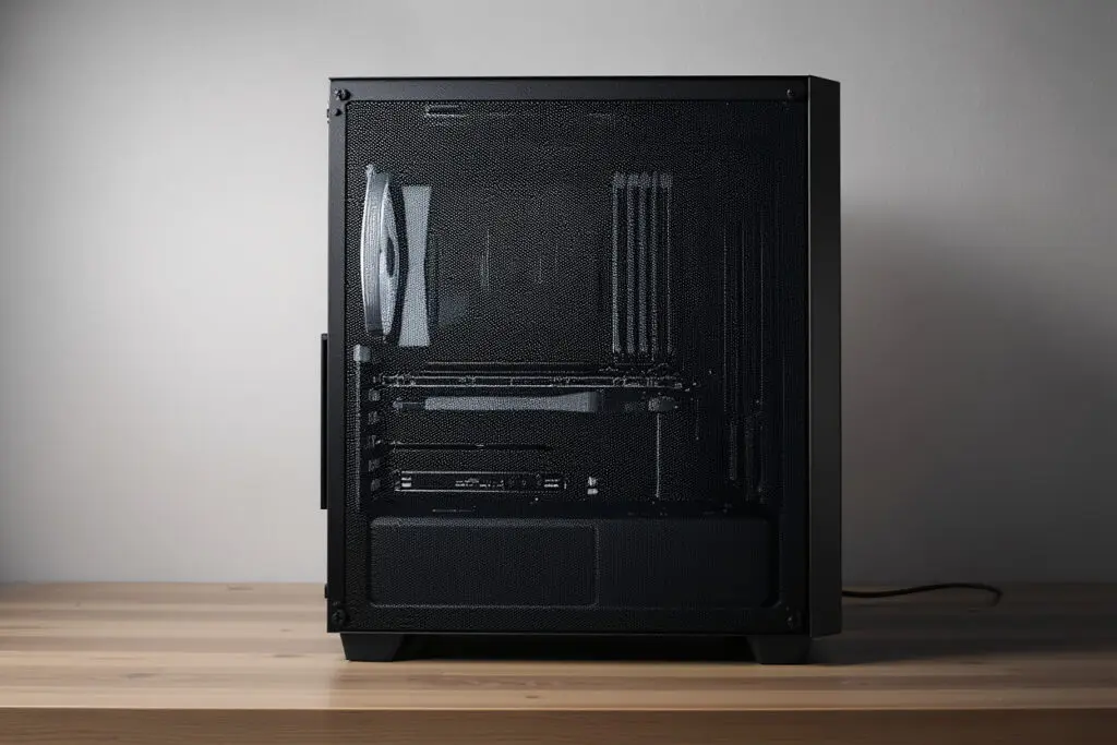 a seamless pc case with a sound wave dampening effect representing what are the quietest pc cases for gaming