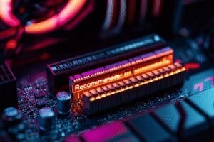 An infographic for a 2025 gaming RAM guide showing 8GB 16GB and 32GB options with the 16GB option highlighted as Recommended