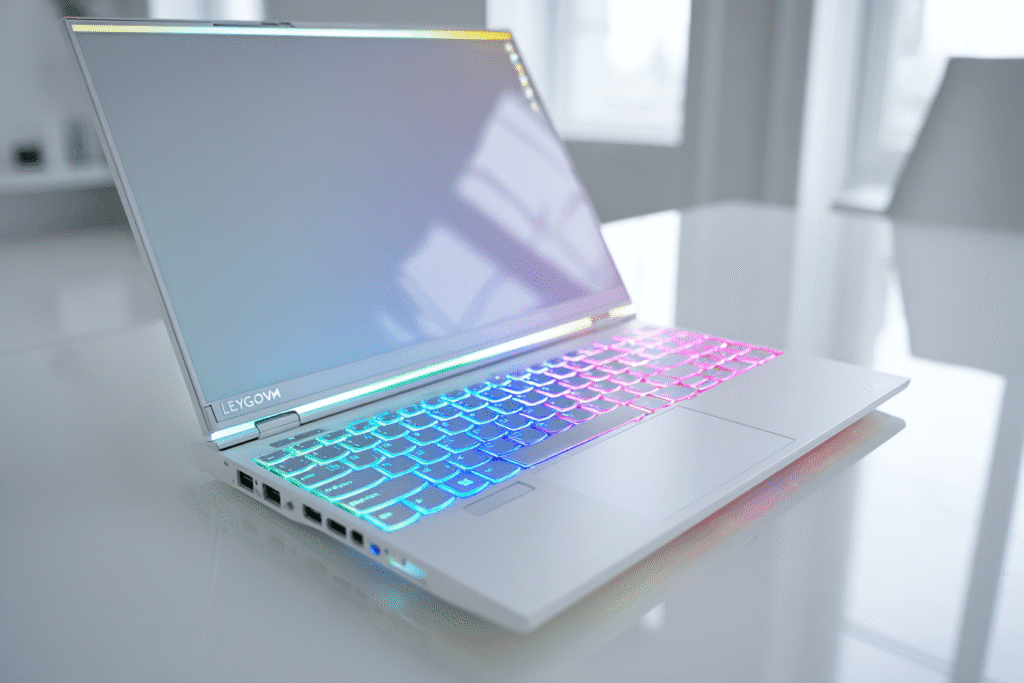 A Lenovo laptop as the only colored object in a white room a guide for the FAQ are Lenovo laptops good for gaming