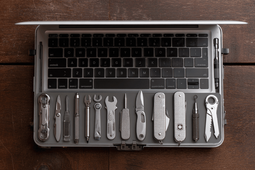 A laptop as a Swiss Army knife with work and game tools answering can gaming laptops be used for work