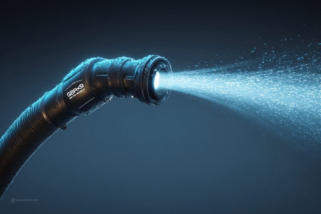 A narrow nozzle restricting a powerful water hose answering the FAQ does CPU affect FPS