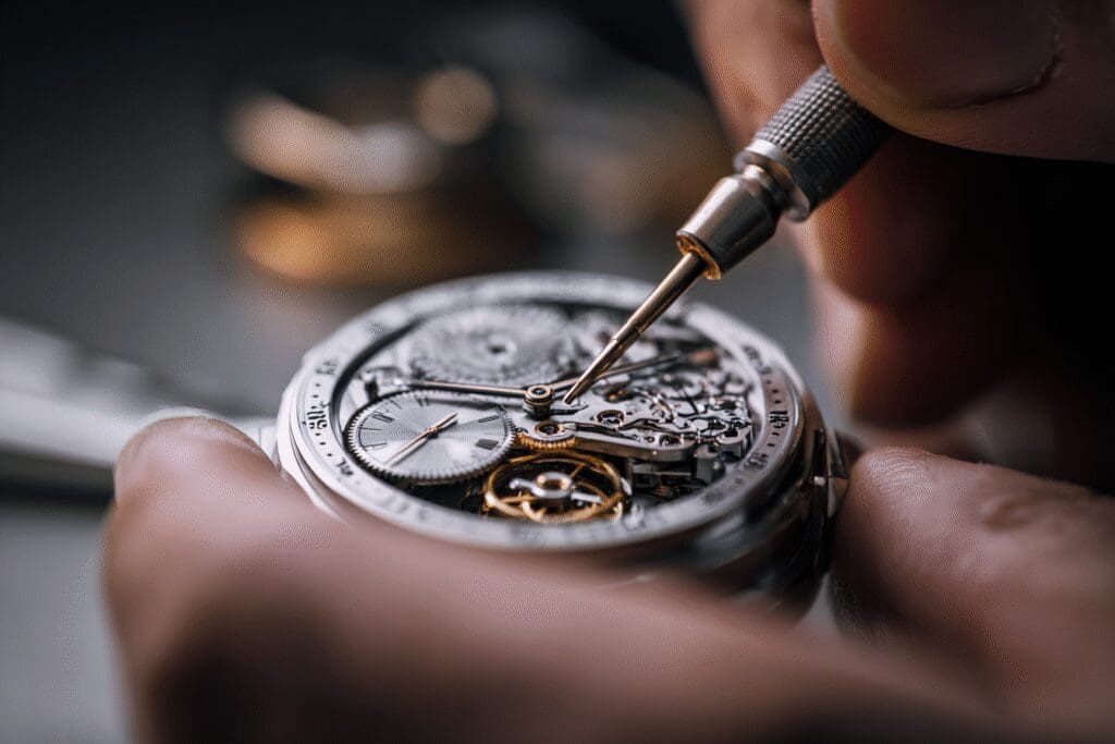 A person tuning a watch to make it run smoother a metaphor for the FAQ on how to increase FPS on PC