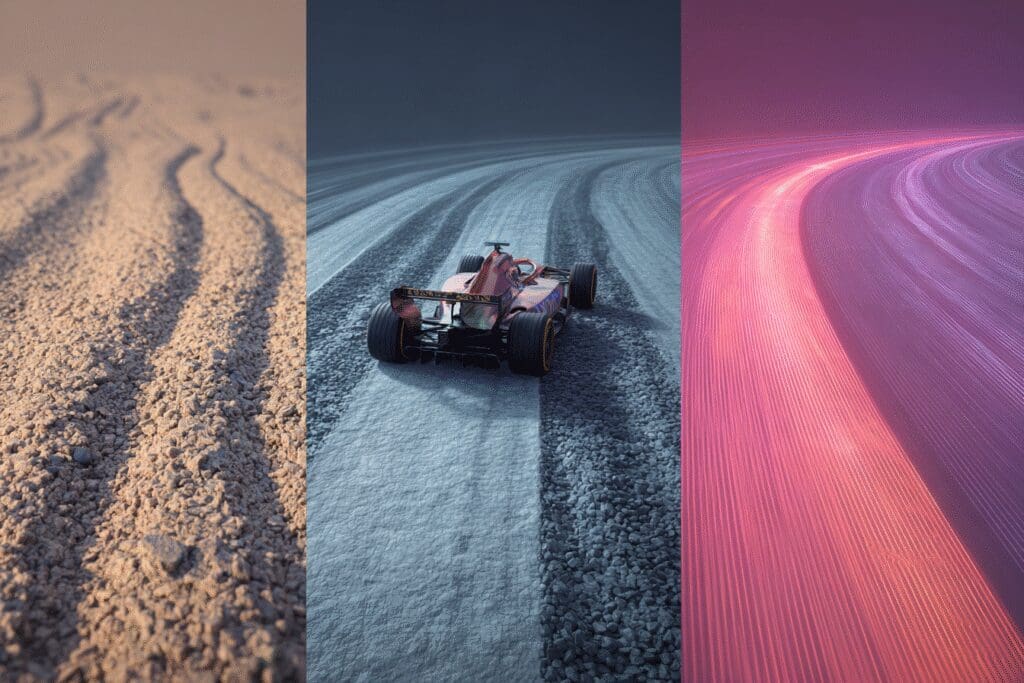 Three race tracks of increasing quality a metaphor for the FAQ on what is a good FPS for gaming