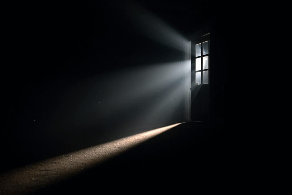 Tiny light particles bouncing around a room explaining the FAQ on what is Global Illumination in games