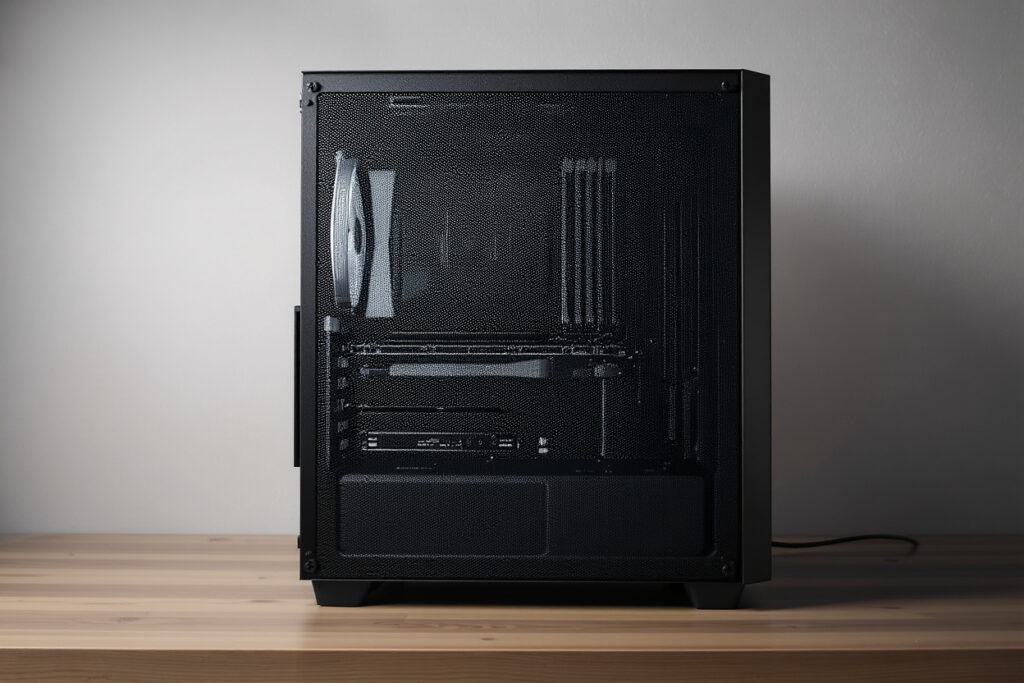 a seamless pc case with a sound wave dampening effect representing what are the quietest pc cases for gaming